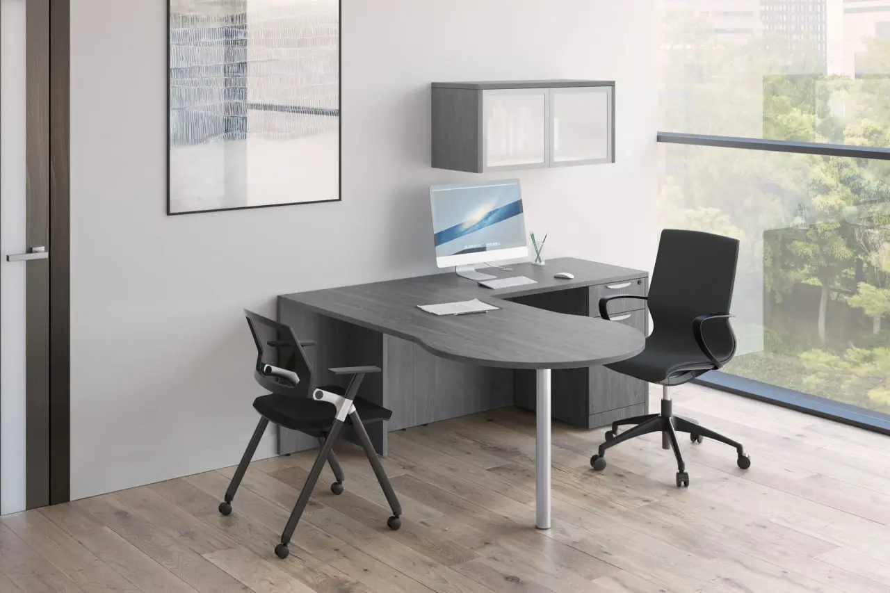 Bullet L Desk with Full Modesty Panel