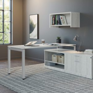 Elements Plus Laminate Desk With Wall Mounted Storage