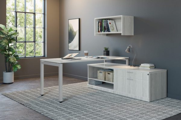 Elements Plus Laminate Desk With Wall Mounted Storage