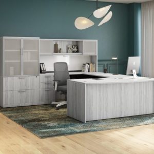 Executive U-Desk With Extra Storage Cabinet